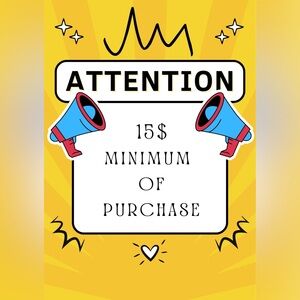 15$ minimum of purchase